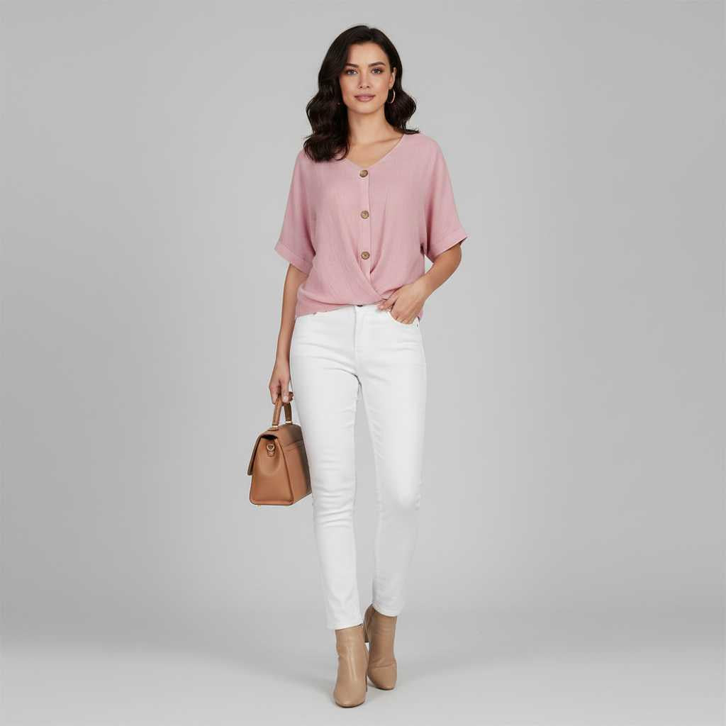 Elegant V-Neck Blouse | Women's Long Sleeve Fashion Top