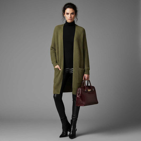 Elegant Women's Cardigan | Soft Long Cardigan Sweater