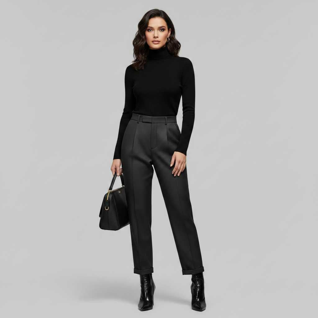 High Waist Women's Trousers | Elegant Office Wear