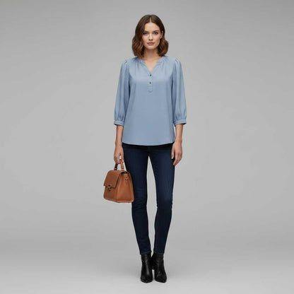 Silk Patchwork Women's Blouse | Versatile Summer Top