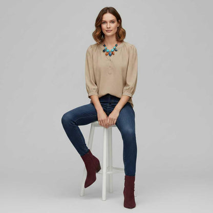 Silk Patchwork Women's Blouse | Versatile Summer Top